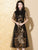 Floral Embroidery Modern Cheongsam A-Line Chinese Dress with Tulle