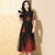 Blumenstickerei Modernes Cheongsam A-Linie Chinesisches Kleid mit Tüll