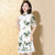 Bambusblätter-Stickerei Modernes chinesisches Cheongsam-Kleid mit Expansionsrock