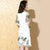 Bamboo Leaves Embroidery Modern Cheongsam Chinese Dress with Expansion Skirt