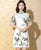 Bambusblätter-Stickerei Modernes chinesisches Cheongsam-Kleid mit Expansionsrock