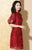 Vestido chino cheongsam moderno con bordado floral con mangas abullonadas