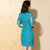 Puff Sleeve Floral Embroidery Modern Cheongsam Chinese Dress