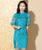 Puff Sleeve Floral Embroidery Modern Cheongsam Chinese Dress