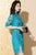Vestido chino cheongsam moderno con bordado floral con mangas abullonadas
