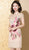 Cap Sleeve Floral Embroidery Real Silk Modern Cheongsam Chinese Dress