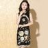 Vestido chino cheongsam moderno de seda real con bordado floral sin mangas