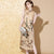 Robe chinoise Cheongsam moderne en soie véritable brodée d'oiseaux et de fleurs