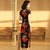 Cap Sleeve Mandarin Collar Traditional Cheongsam Floral Chinese Dress