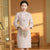 3/4 Sleeve Mandarin Collar Knee Length Cheongsam Chinese Dress with Tassels
