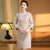 3/4 Sleeve Mandarin Collar Knee Length Cheongsam Chinese Dress with Tassels