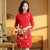 Abito cinese cheongsam stile Shanghai anni '30 con bordo in pizzo