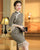 Polka Dots Pattern Knee Length Cheongsam Chinese Dress with Tassels