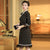 Polka Dots Pattern Knee Length Cheongsam Chinese Dress with Tassels