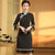 Polka Dots Pattern Knee Length Cheongsam Chinese Dress with Tassels