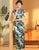 Cap Sleeve Floral Velvet Cheongsam Chinese Dress with Lace Edge