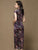 Cap Sleeve Tea Length Floral Velvet Retro Cheongsam Chinese Dress