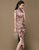 Cap Sleeve Tea Length Floral Velvet Retro Cheongsam Chinese Dress