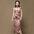 Abito cinese cheongsam stile Shanghai anni '30 con bordo in pizzo