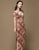 Abito cinese cheongsam stile Shanghai anni '30 con bordo in pizzo