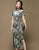 Mandarin Collar Tea Length Floral Velvet Retro Cheongsam Chinese Dress