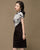 Ink Painting Pattern Velvet Knee Length Cheongsam Chinese Dress