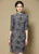 3D Floral Pattern Velvet Cheongsam Knee Length Chinese Dress