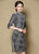 3D Floral Pattern Velvet Cheongsam Knee Length Chinese Dress