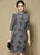 3D Floral Pattern Velvet Cheongsam Knee Length Chinese Dress