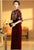 Vestido de noche de estilo chino Cheongsam de capa de empalme con patrón de pájaro