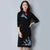 Floral Embroidery Knee Length Cheongsam Chinese Style Sweater Dress