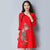 Floral Embroidery V Neck Cheongsam Chinese Style Sweater Dress