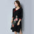 Floral Embroidery V Neck Cheongsam Chinese Style Sweater Dress