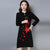 Abito maglione stile cinese cheongsam a maniche lunghe con ricamo floreale