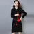 Floral Embroidery Long Sleeve Cheongsam Chinese Style Sweater Dress