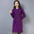 Abito maglione stile cinese cheongsam a maniche lunghe con ricamo floreale