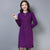 Floral Embroidery Long Sleeve Cheongsam Chinese Style Sweater Dress