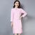 Floral Embroidery Long Sleeve Cheongsam Chinese Style Sweater Dress