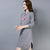 Floral Embroidery Long Sleeve Retro Cheongsam Knee Length Sweater Dress