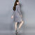 Floral Embroidery Long Sleeve Retro Cheongsam Knee Length Sweater Dress