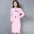 Floral Embroidery Long Sleeve Retro Cheongsam Knee Length Sweater Dress