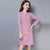 Floral Embroidery Long Sleeve Knee Length Cheongsam Bodycon Sweater Dress