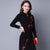 Wintersweet Stickerei Retro Cheongsam Bodycon Pulloverkleid