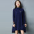Floral Embroidery Cuff Knee Length Chinese Style Sweater Dress