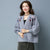 Open Front Floral Embroidery Chinese Style Baggy Women's Cardigan