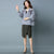 Open Front Floral Embroidery Chinese Style Baggy Women's Cardigan