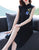 Sleeveless Floral Embroidery Modern Cheongsam A-line Knit Dress