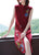 Sleeveless Floral Embroidery Modern Cheongsam A-line Knit Dress