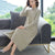 Long Sleeve Key Hole Neck Modern Cheongsam A-line Knit Dress