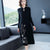 Floral Embroidery Key Hole Neck Modern Cheongsam A-line Knit Dress